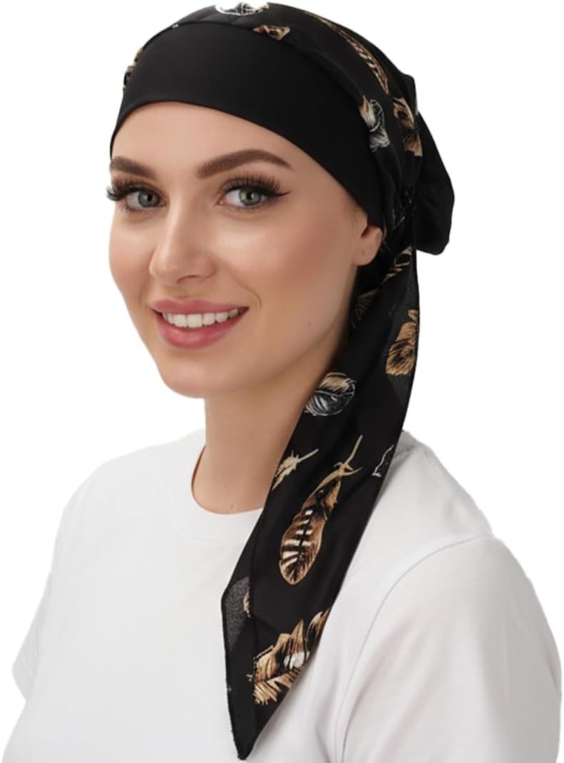 FADACHY Chemo Headwear for Women,Chemo Caps Lightweight for Summer with Head Scarf,Silky Soft Hair Turbans Fashion - Image 2